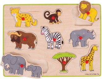 DEVO Puzzle baby vkldac zvtka Safari 9 dlk s chyty *DEVN HRAKY*