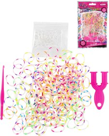 UDLEJ SI NRAMEK Gumiky LOOM BANDS 200ks set s doplky strakat