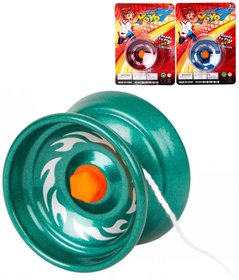 Hra jo-jo (yo-yo) kovov 6cm na kart 3 barvy