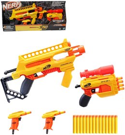 HASBRO NERF Alpha Strike velk lut hern set 4 dtsk blastery + 20 ipek