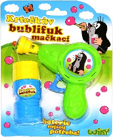 KRTEK Bublifuk makac pistolka Krteek 60ml dtsk bublifukova 2 barvy plast