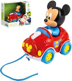 CLEMENTONI Baby autko tahac s mykou Mickey Mouse plast pro miminko