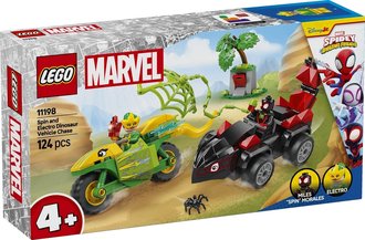 LEGO MARVEL Spin, Electro a honika s dinosaum vozidlem 11198 STAVEBNICE