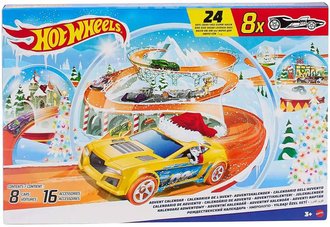 MATTEL HOT WHEELS Adventn kalend s autky a doplky 24 oknek