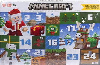 MATTEL Minecraft Adventn kalend 2024 s figurkami a doplky 24 oknek