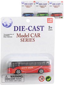 Autobus kovov model 1:64 3 druhy na kart