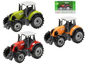 Traktor farmsk 9,5cm kovov 3 barvy v krabice