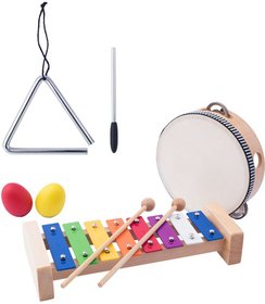 WOODY Set muzikln 5ks xylofon traingl tamburina maracas *HUDEBN NSTROJE*