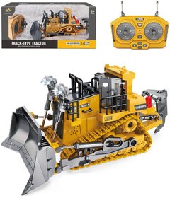 RC Buldozer funkn na vyslaku 2,4GHz na baterie 1:24 kov USB Svtlo Zvuk