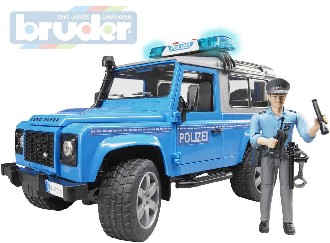 BRUDER 02597 (2597) Land Rover Defender auto dp policie + figurka plast