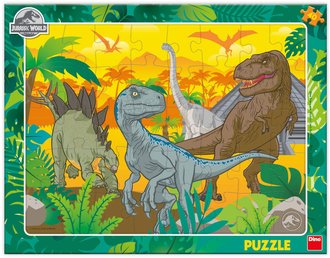 DINO Puzzle deskov 40 dlk Jursk svt 32x24cm skldaka