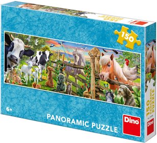 DINO Puzzle panoramatick 150 dlk Zvtka farma 66x23cm skldaka