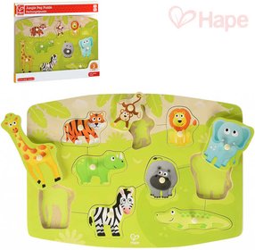 HAPE DEVO Baby puzzle vkldac zvtka dungle 9 dlk na desce