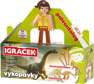 EFKO IGREK Paleontoloka figurka dino vykopvky Parasaurolophuse a Diplod