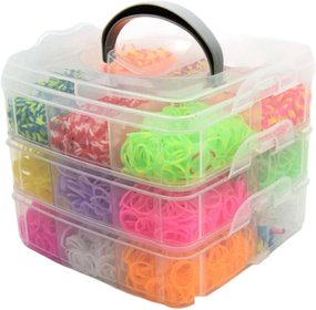 UDLEJ SI NRAMEK Gumiky LOOM BANDS 3000ks set s doplky velk box