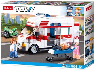 SLUBAN TOWN Auto sanitka 328 dlk + 3 figurky STAVEBNICE