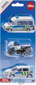 SIKU Set auto osobn Policie 2ks + motocykl esk verze CZ 1824