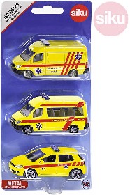 SIKU Auta lut Ambulance R set 3ks model kov blister 1825