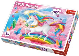 TREFL PUZZLE V duhovm svt jednoroc 41x28cm skldaka 100 dlk