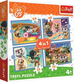 TREFL PUZZLE 4v1 44 Koek Koi tm 29x21cm skldaka 207 dlk