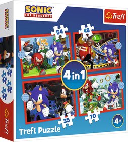 TREFL PUZZLE 4v1 Jeek Sonic Dobrodrun jzda 29x21cm 207 dlk skldaka