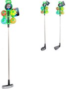 Golfov hl 60cm + 4 barevn mky dtsk golfov set 3 druhy kov/plast