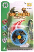 Hra jo-jo (yo-yo) kovov 6cm dinosaurus na kart 4 barvy