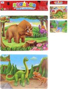 PUZZLE Dinosaui skldaka 2ks v rmeku 2x 49 dlk s omalovnkou 2 druhy