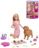 MATTEL BRB Novorozen ttka panenka Barbie set s pejsky a doplky