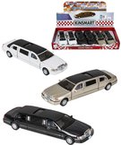 KINSMART Auto model 1:38 Lincoln limuzna kov PB 18cm 3 barvy