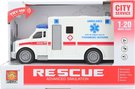 Auto ambulance bl sanitn vz na baterie Svtlo Zvuk plast