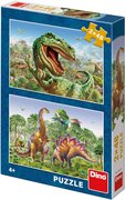 DINO Puzzle Souboj dinosaur 2x48 dlk 26x18cm skldaka