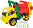 LENA Auto plastov 30cm aktivn popeli set s pankem 4156